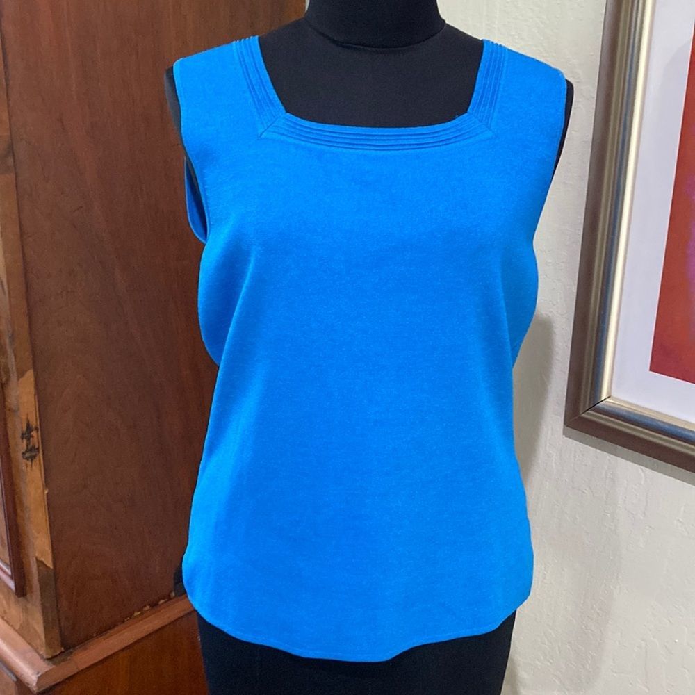 Knit top with beautiful square neckline.